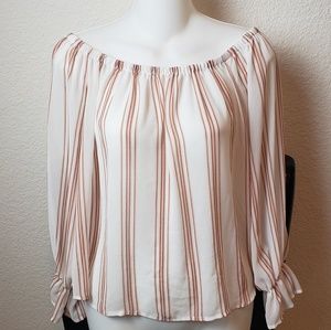Forever 21 Contemporary Striped Sheer Top S